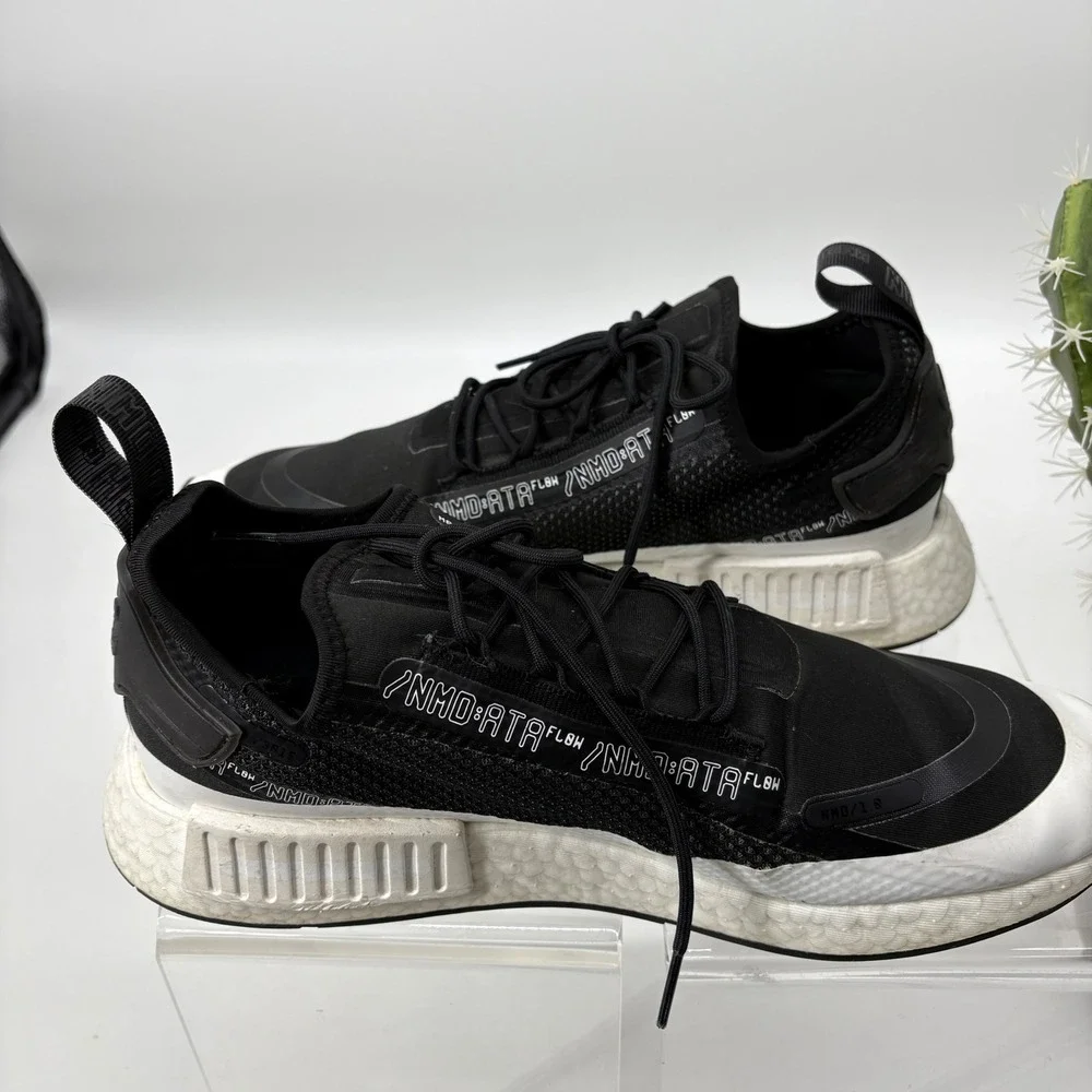 Adidas NMD R1 ATA FL0W Spectoo Sneaker Shoes Men's Black / White H67408 SZ 12